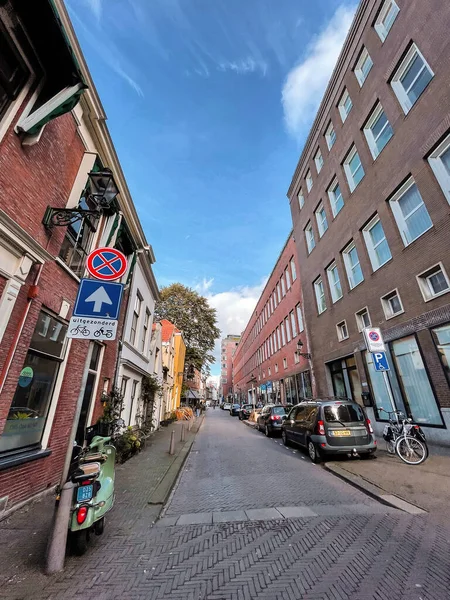 Χάγη Ολλανδία Οκτωβρίου 2021 Όψη Δρόμου Και Γενική Αρχιτεκτονική Στη — Φωτογραφία Αρχείου