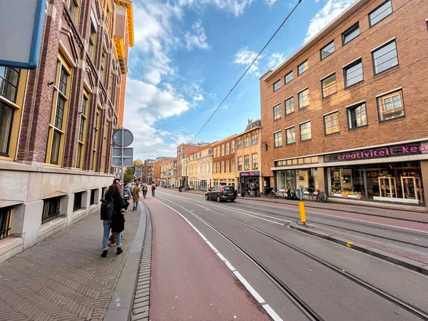 Гаага Нидерланды Октября 2021 Года Вид Улицу Общая Архитектура Гааге — стоковое фото
