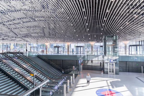 Delft Pays Bas Octobre 2021 Vue Intérieur Depuis Gare Centrale — Photo