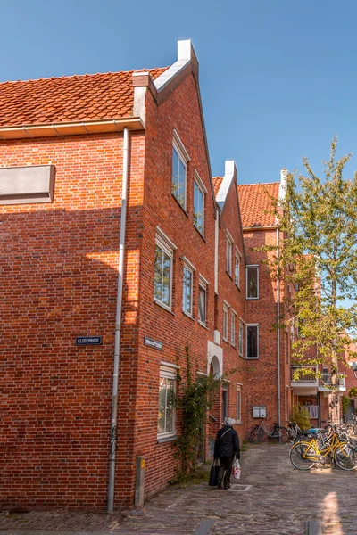 Straßenansicht Und Traditionelle Holländische Gebäude Historischen Zentrum Der Stadt Utrecht — Stockfoto