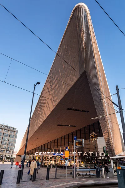 Rotterdam Países Bajos Octubre 2021 Vista Exterior Estación Central Rotterdam — Foto de Stock