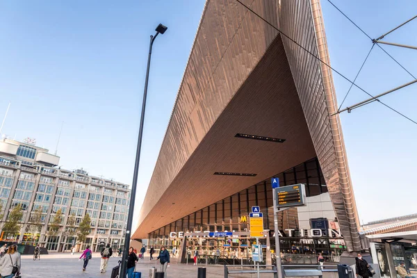 Rotterdam Netherlands October 2021 Exterior View Rotterdam Central Station Main — Stock Photo, Image