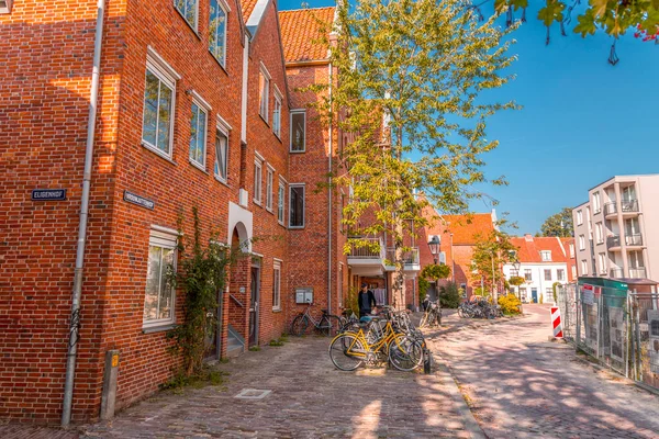 Utrecht Ottobre 2021 Vista Sulla Strada Edifici Tradizionali Olandesi Nel — Foto Stock
