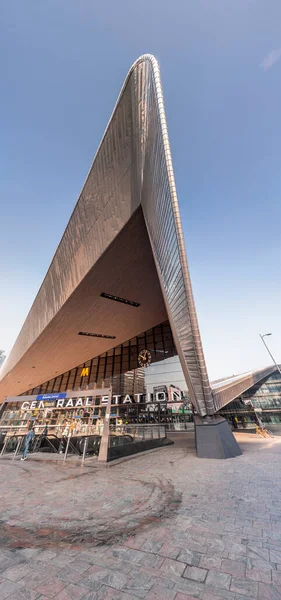 Rotterdam Nizozemsko Října 2021 Pohled Exteriéru Rotterdamské Hlavní Nádraží Hlavní — Stock fotografie