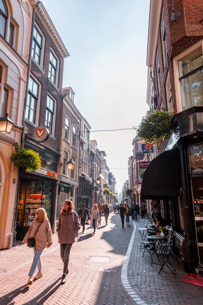 Utrecht Oktober 2021 Straßenansicht Und Traditionelle Holländische Gebäude Historischen Zentrum — Stockfoto