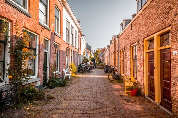 Utrecht Ptu 2021 Vista Rua Edifícios Tradicionais Holandeses Centro Histórico — Fotografia de Stock