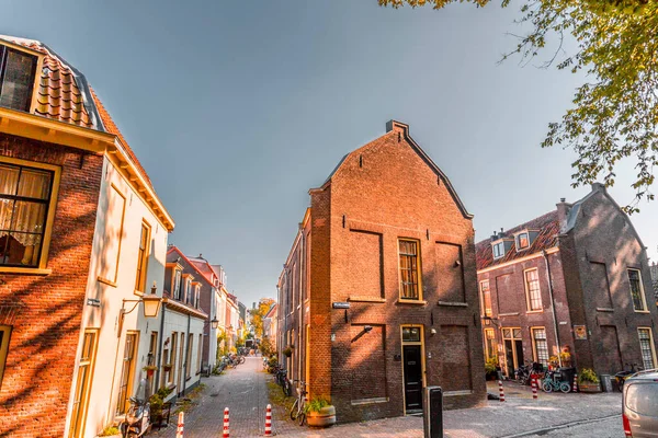 Utrecht Lgo 2021 Street View Traditionele Nederlandse Gebouwen Het Historische — Stockfoto