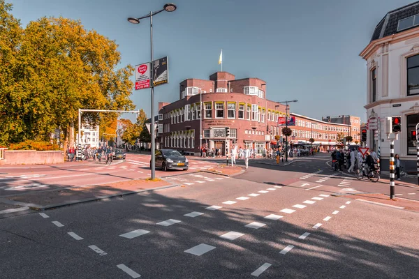 Utrecht Lgo 2021 Street View Traditionele Nederlandse Gebouwen Het Historische — Stockfoto