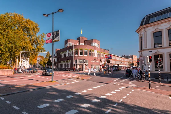 Utrecht Lgo 2021 Street View Traditionele Nederlandse Gebouwen Het Historische — Stockfoto