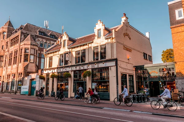 Utrecht Oct 2021 Vistas Calle Edificios Tradicionales Holandeses Centro Histórico — Foto de Stock