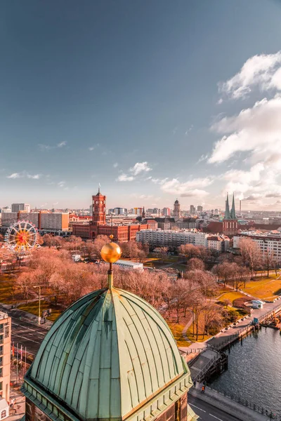 Berlín Alemania Dic 2021 Vista Aérea Berlín Capital Alemana Desde —  Fotos de Stock