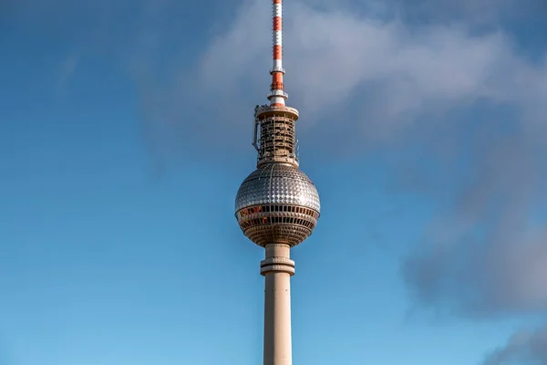 Berlin Television Tower Berliner Fernsehturm Nuit Structure Emblématique 368 Mètres — Photo