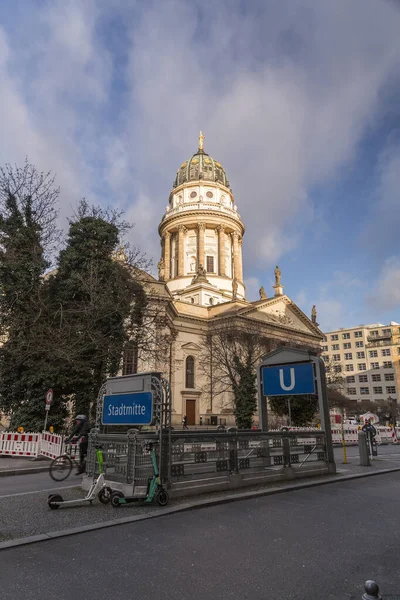 Berlin Niemcy Grudzień 2021 Widok Deutscher Dom Lub Katedrę Niemiecką — Zdjęcie stockowe