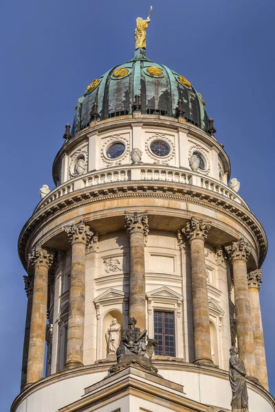 Widok Zewnątrz Deutscher Dom Lub Niemiecką Katedrę Placu Gendarmenmarkt Berlinie — Zdjęcie stockowe