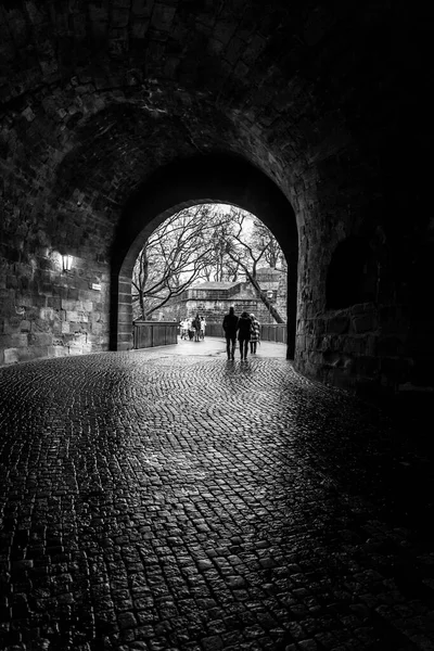 Stone Arch Gate Way Nuremberg Castle Old Town Nuremberg Bavaria — стокове фото