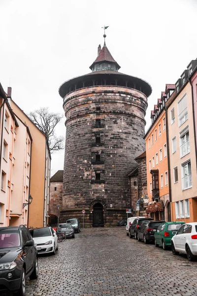 Nuremberg Germany December 2021 New Gate Tower Neutorturm Old Town — стокове фото