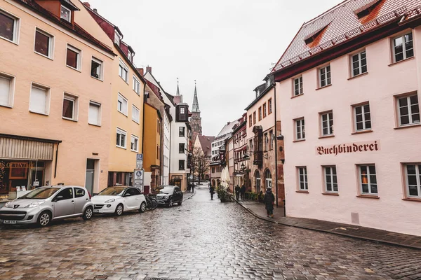 Nuremberg Alemania Diciembre 2021 Arquitectura Genérica Vista Calle Desde Las —  Fotos de Stock