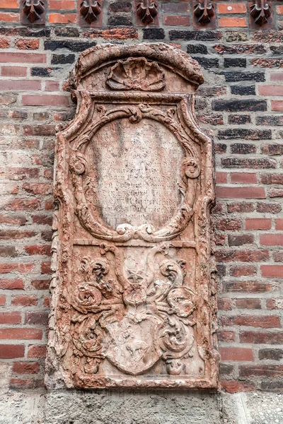 Medieval Stone Script Carvings Exterior Frauenkirche Munich Germany — Fotografia de Stock