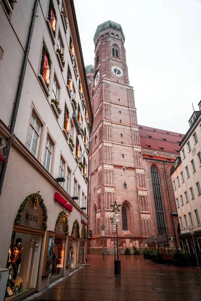 Munich Germany Dec 2021 Exterior View Frauenkirche Cathedral Our Lady — стоковое фото