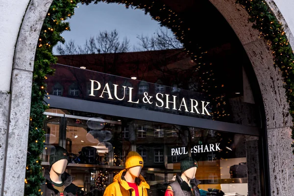 Munich Germany Dec 2021 Signboard Shop Front Paul Shark Apparel — Foto de Stock