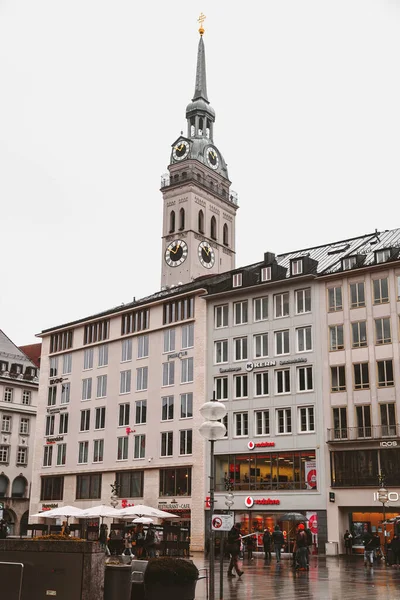 Munich Germany Dec 2021 Buildngs Marienplatz One Most Vibrant Squares — Fotografia de Stock