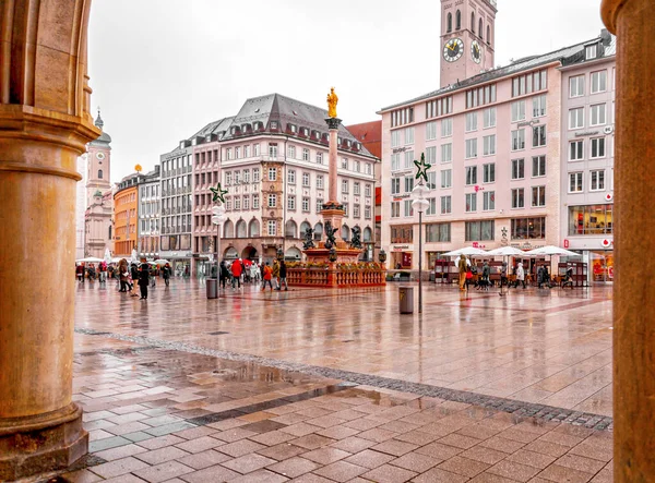 Munich Germany Dec 2021 Buildngs Marienplatz One Most Vibrant Squares — Photo