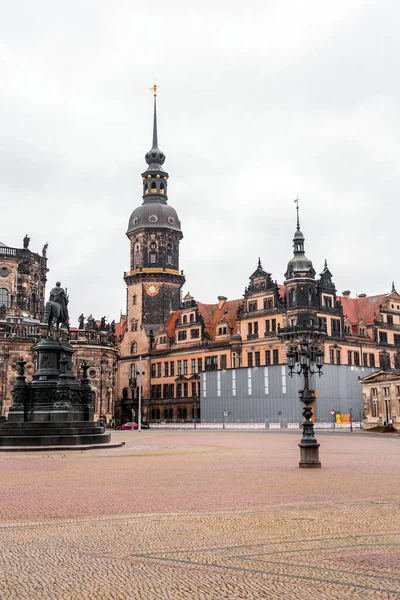 Dresden Germany December 2021 Beautiful Historical Buildings Theater Square Theaterplatz — стоковое фото