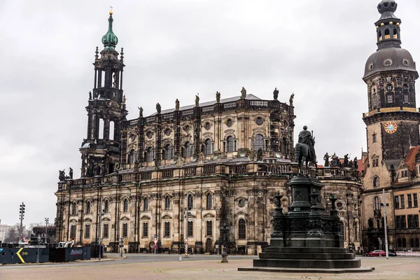 Dresden Germany December 2021 Beautiful Historical Buildings Theater Square Theaterplatz — 图库照片