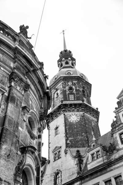 Hausmannsturm Tower Dresden Cathedral Catholic Court Church Old Town Altstadt — Fotografia de Stock