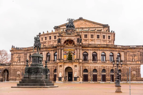 Dresden Germany December 2021 Historical Semperoper Building State Opera House — Fotografia de Stock