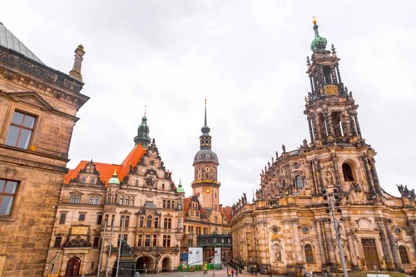 Dresden Germany December 2021 Exterior View Cathedral Holy Trinity Katolische — 图库照片