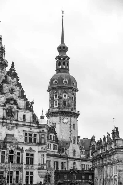 Hausmannsturm Tower Dresden Cathedral Catholic Court Church Old Town Altstadt — стоковое фото