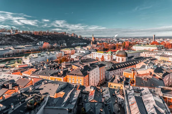 Зальцбург Австрия Декабря 2021 Года Городской Пейзаж Зальцбурга Сверху Столицы — стоковое фото