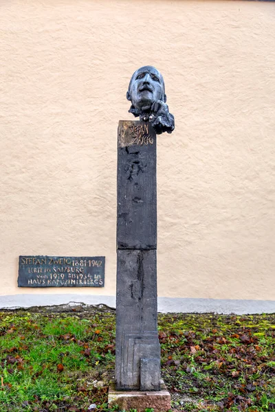 Salzburgo Austria Diciembre 2021 Monumento Escultura Del Busto Bronce Stefan — Foto de Stock