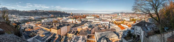 Зальцбург Австрия Декабря 2021 Года Панорамный Вид Город Зальцбург Сверху — стоковое фото