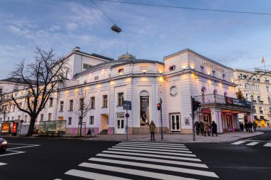 Salzburg, Austria - December 27, 2021: The Salzburg State Theatre (Salzburger Landestheater) in Salzburg, Austria, a venue for opera, theatre, and dance. clipart