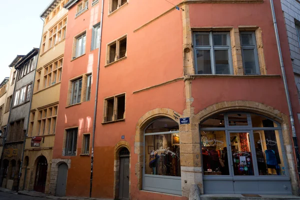 Lyon France January 2022 Street View Buildings Old Town Lyon — Stock Photo, Image