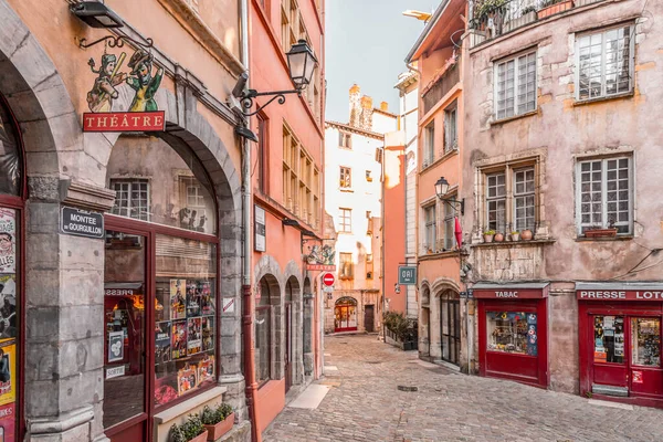 Lyon France January 2022 Street View Buildings Old Town Lyon — Stock Photo, Image