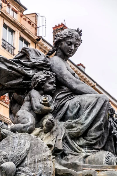 Fontaine Bartholdi Una Fuente Esculpida Por Frederic Auguste Bartholdi Realizada —  Fotos de Stock