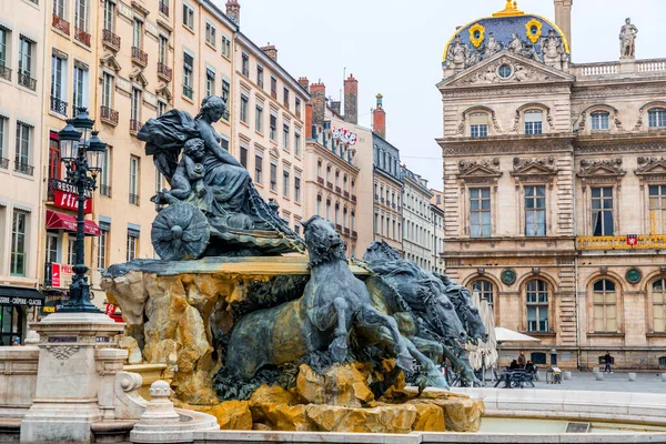 Lyon Francia Ene 2022 Fontaine Bartholdi Una Fuente Esculpida Por — Foto de Stock