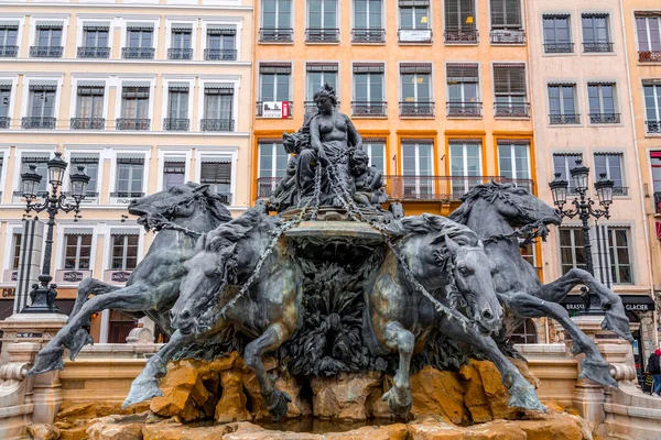 Lyon Frankrijk Jan 2022 Fontaine Bartholdi Een Fontein Gemaakt Door — Stockfoto