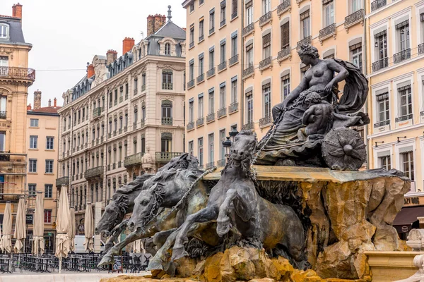 Lyon Francia Ene 2022 Fontaine Bartholdi Una Fuente Esculpida Por — Foto de Stock