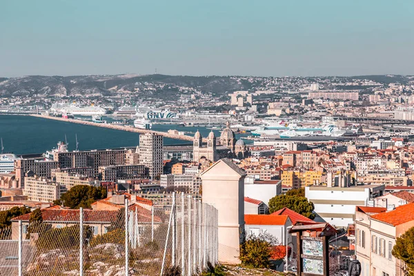 Marseille France Janvier 2022 Vue Aérienne Ville Marseille Par Une — Photo