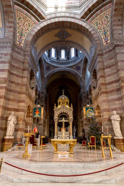 马赛主教座堂 Cathedrale Sainte Marie Majp Org Marseille 是一座罗马天主教主教座堂 是法国的国家纪念碑 位于马赛 — 图库照片