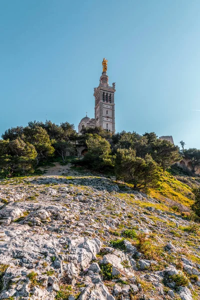 Notre Dame Garde Bonne Mere Una Basilica Cattolica Marsiglia Francia — Foto Stock