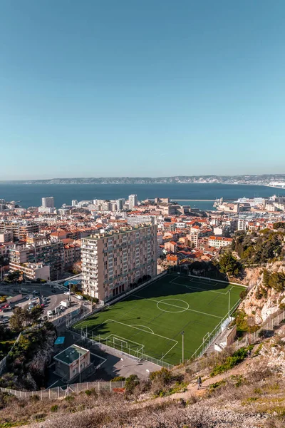 Marselha França Janeiro 2022 Vista Aérea Cidade Marselha Dia Ensolarado — Fotografia de Stock