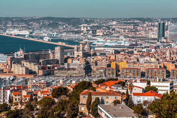 Marseille France Janvier 2022 Vue Aérienne Ville Marseille Par Une — Photo