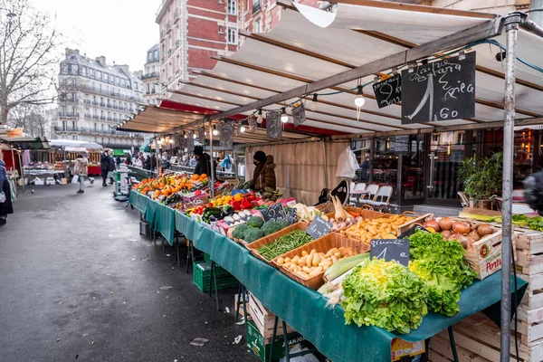 París Francia Enero 2022 Mercado Local Abierto Barrio Latino París —  Fotos de Stock