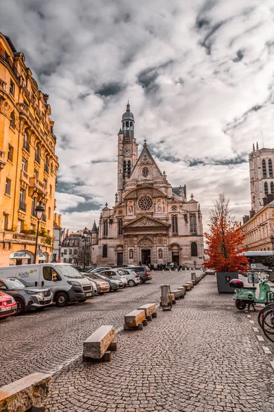 París Francia Enero 2022 Iglesia Católica Sainte Etienne Monde Place — Foto de Stock