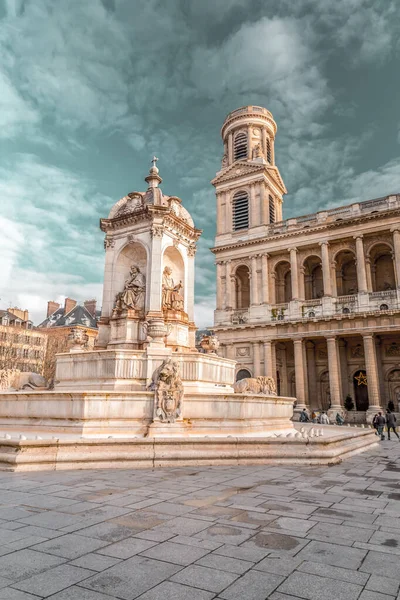 París Francia Enero 2022 Iglesia Saint Sulpice Una Iglesia Católica — Foto de Stock